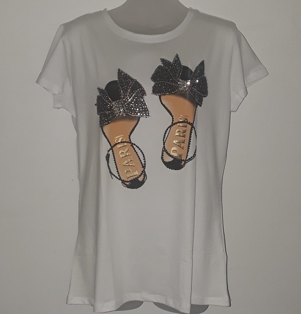 Vinizbena white tshirt with embellishments